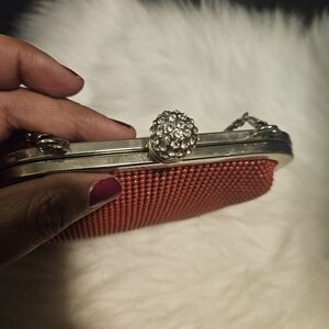 Vintage Beaded Clutch with Silver Chain